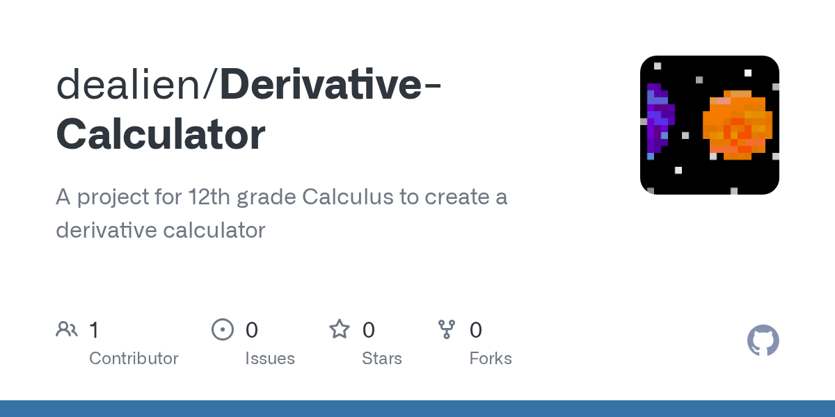 GitHub dealien/DerivativeCalculator A project for 12th grade