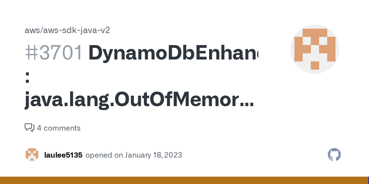 DynamoDbEnhancedClient java.lang.OutOfMemoryError Metaspace · Issue 3701 · aws/awssdkjava
