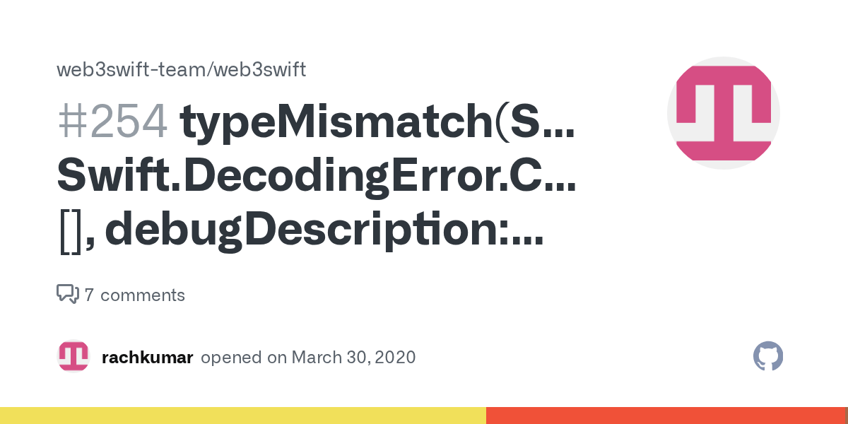 typeMismatch(Swift.Array , Swift.DecodingError.Context(codingPath