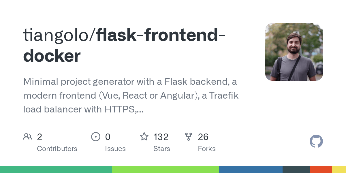 GitHub tiangolo/flaskfrontenddocker Minimal project generator with