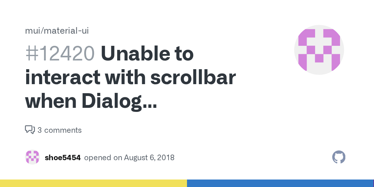 Unable to interact with scrollbar when Dialog scroll='body' · Issue 12420 · mui/materialui