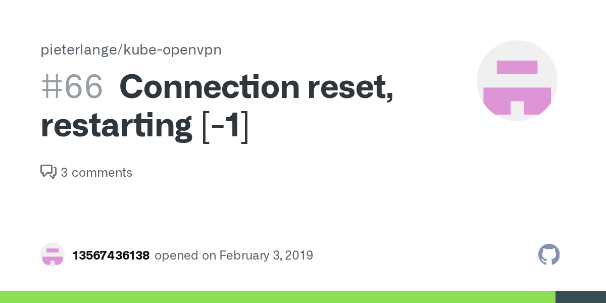 Connection reset, restarting [1] · Issue 66 · pieterlange/kube