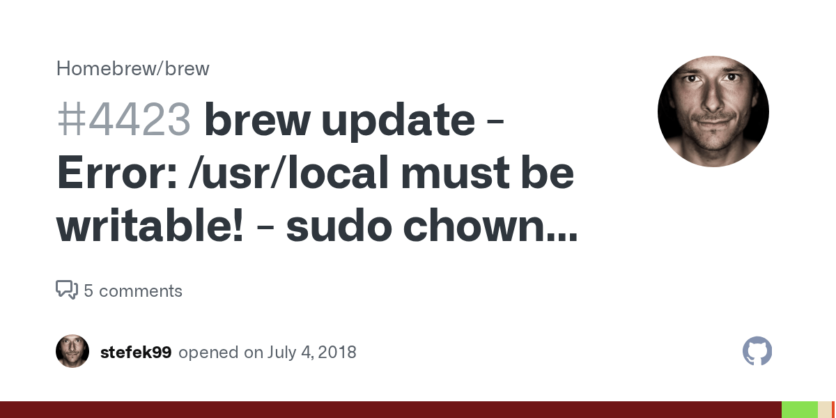 Brew Update /usr/local Must Be Writable Macycrb