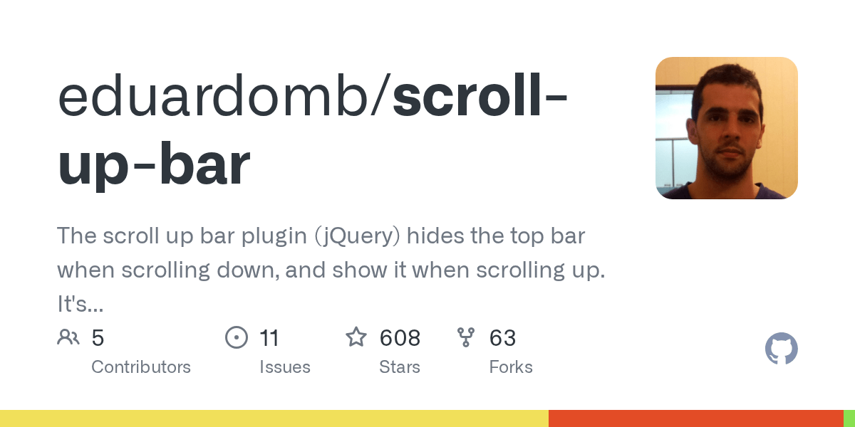 GitHub eduardomb/scrollupbar The scroll up bar plugin (jQuery