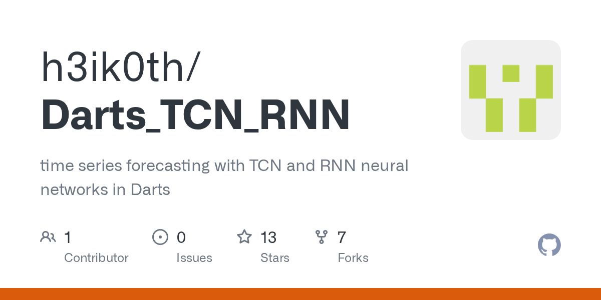GitHub h3ik0th/Darts_TCN_RNN time series forecasting with TCN and
