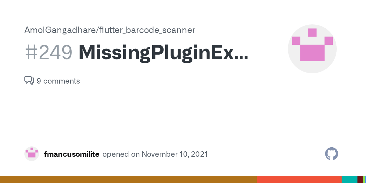MissingPluginException · Issue 249 · AmolGangadhare/flutter_barcode