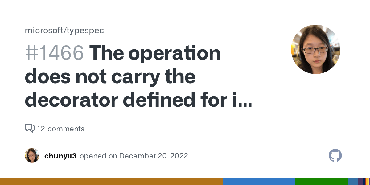 The operation does not carry the decorator defined for its namespace