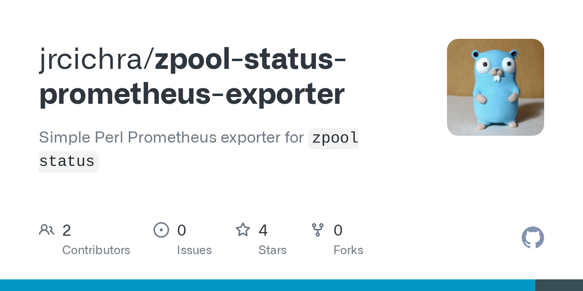 GitHub jrcichra/zpoolstatusprometheusexporter Simple Perl