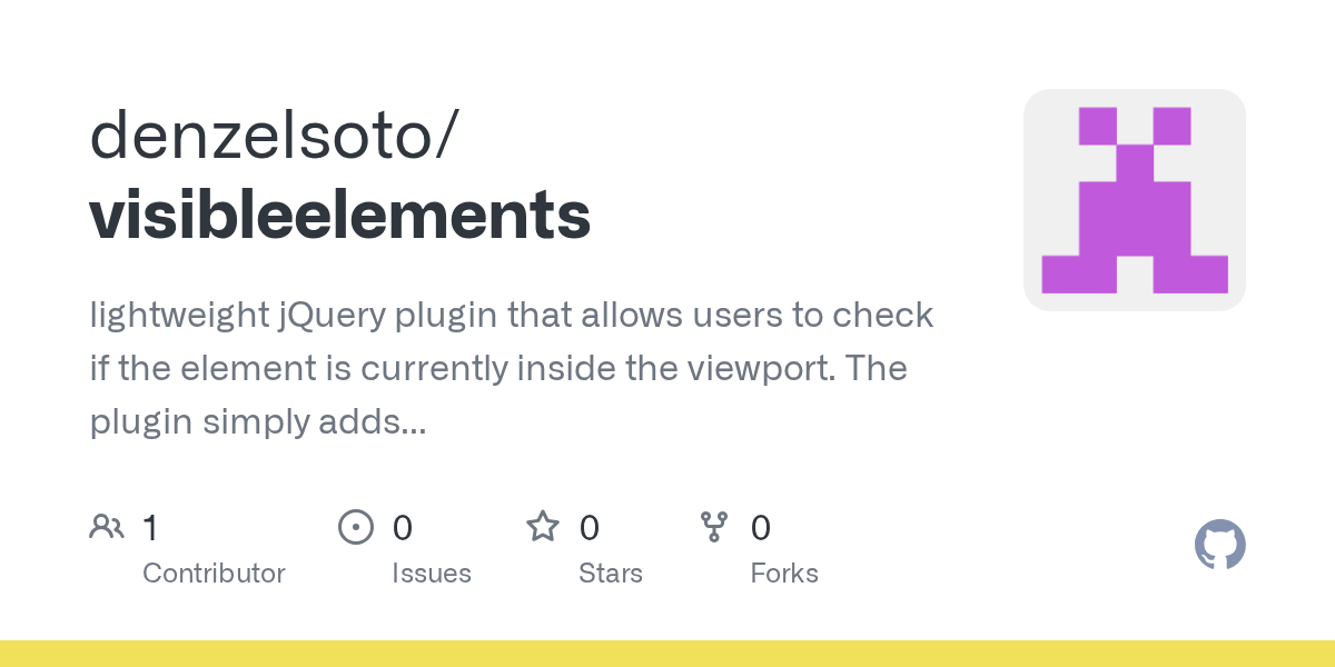 GitHub denzelsoto/visibleelements lightweight jQuery plugin that