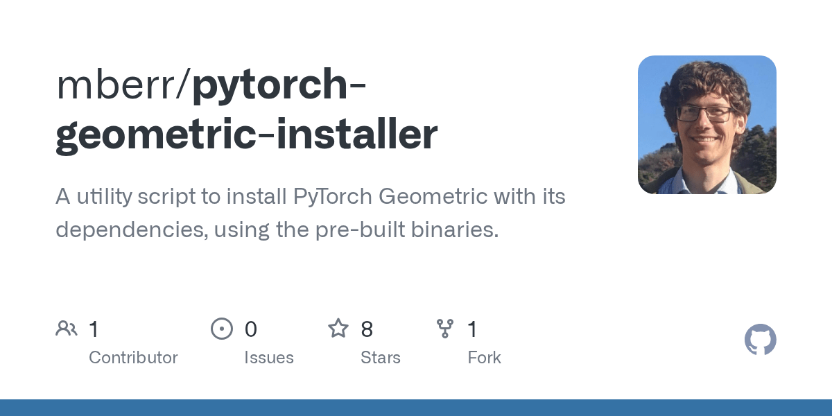 GitHub mberr/pytorchgeometricinstaller A utility script to install