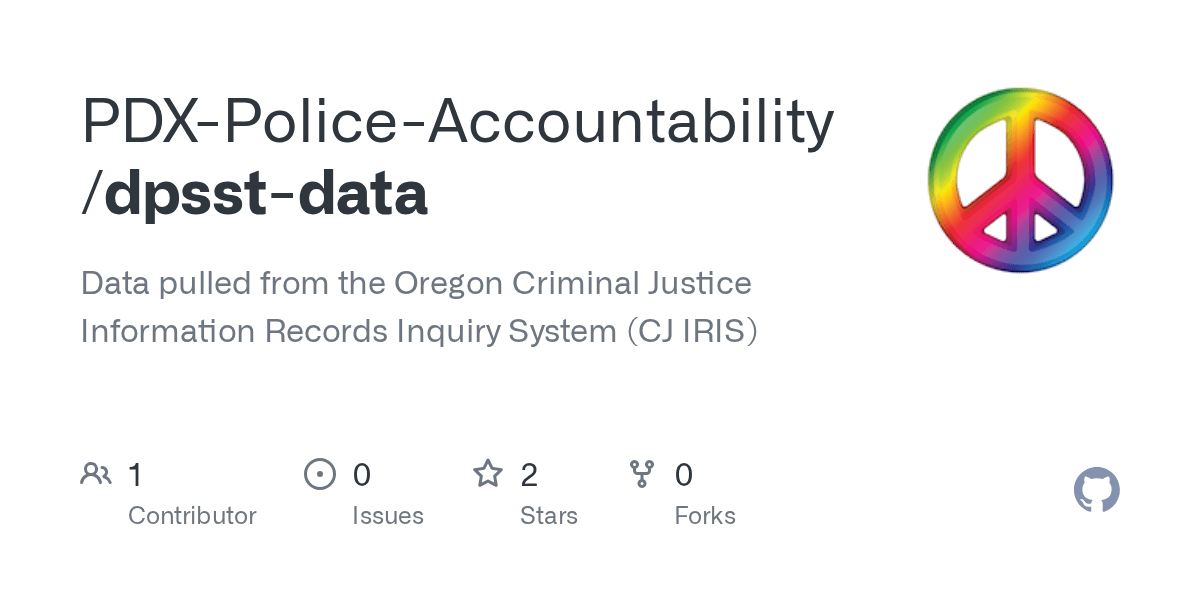 GitHub PDXPoliceAccountability/dpsstdata Data pulled from the