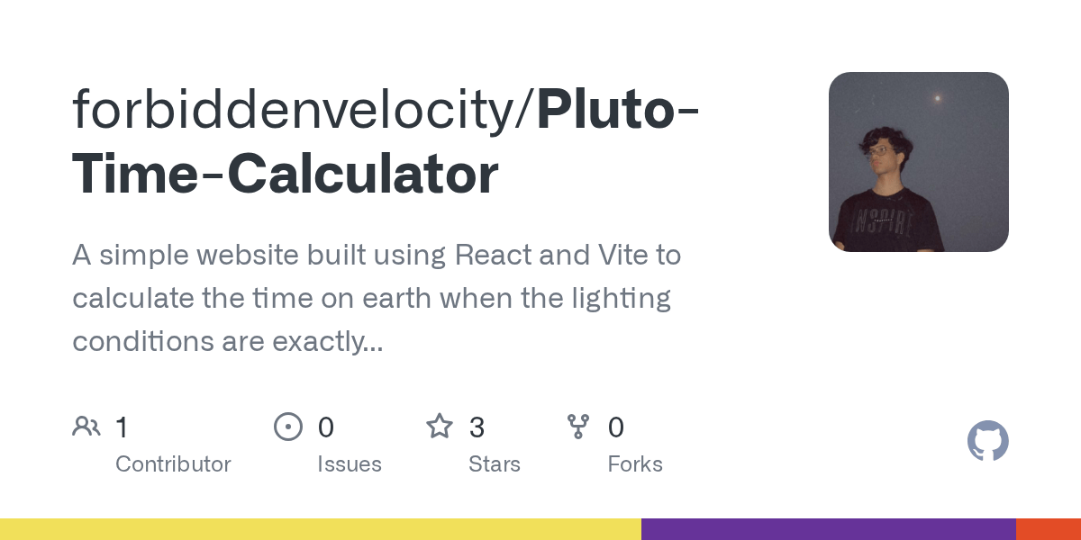 GitHub forbiddenvelocity/PlutoTimeCalculator A simple website