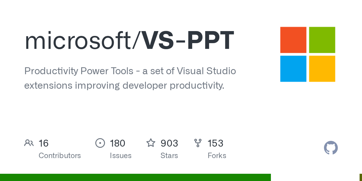 GitHub microsoft/VSPPT Productivity Power Tools a set of Visual