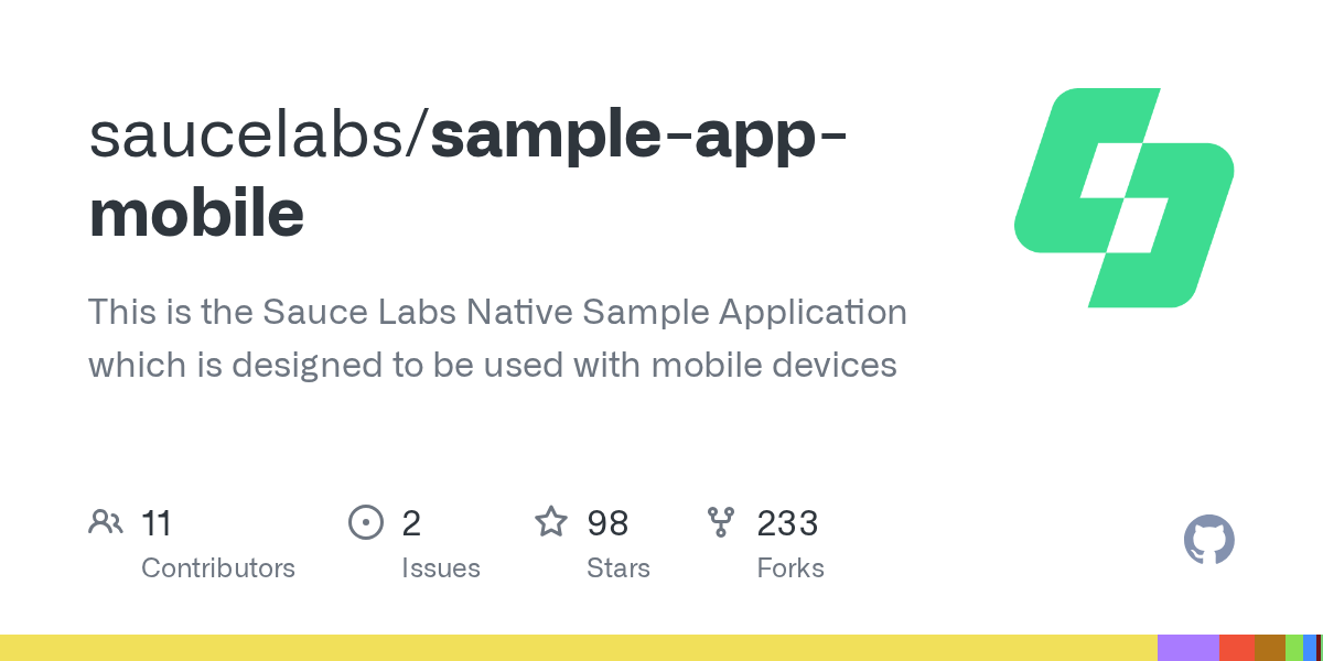 GitHub saucelabs/sampleappmobile This is the Sauce Labs Native Sample Application which is