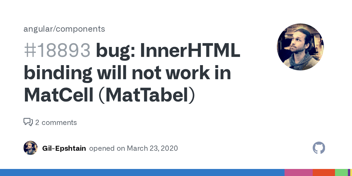 bug InnerHTML binding will not work in MatCell (MatTabel) · Issue