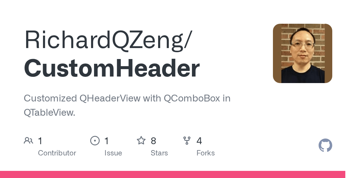 GitHub RichardQZeng/CustomHeader Customized QHeaderView with
