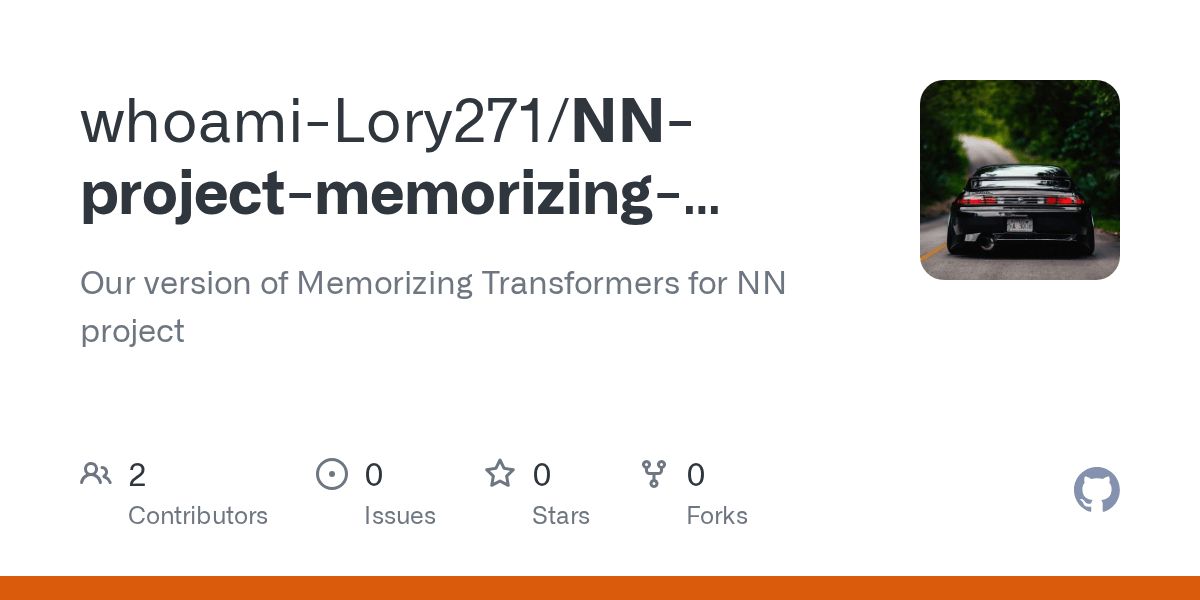 GitHub whoamiLory271/NNprojectmemorizingtransformers Our version