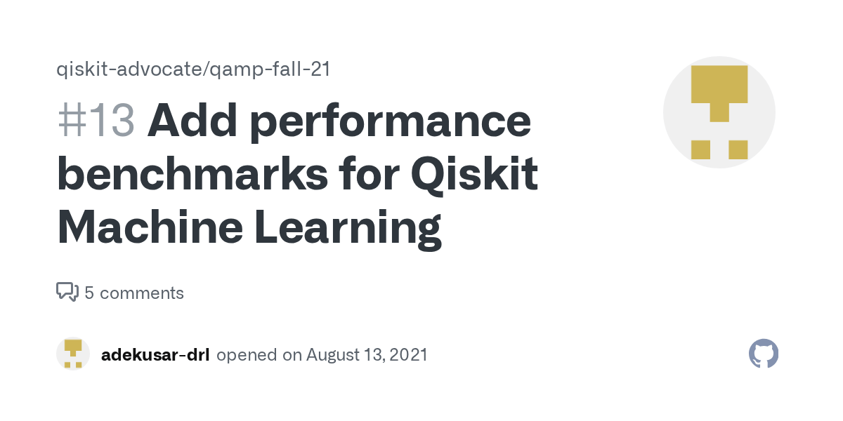 Add performance benchmarks for Qiskit Machine Learning · Issue 13