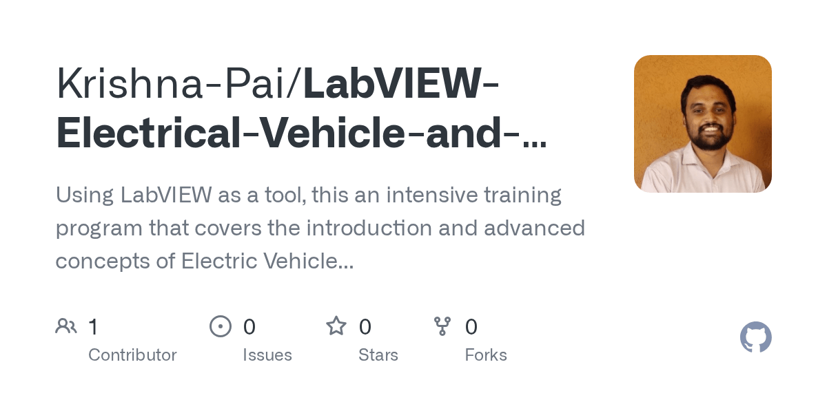 GitHub KrishnaPai/LabVIEWElectricalVehicleandBatteryManagement