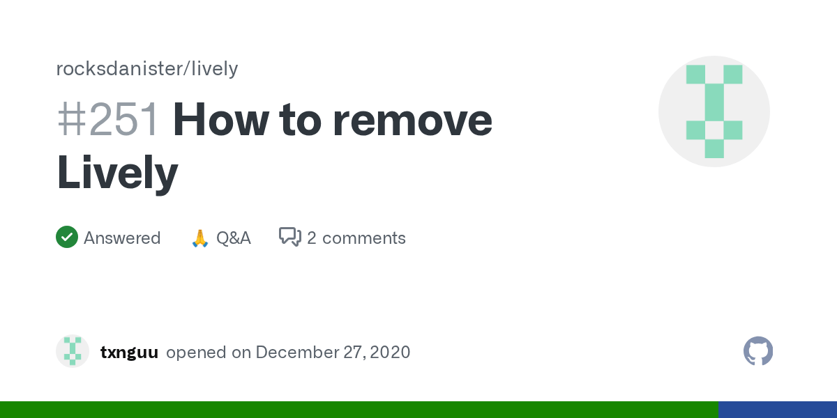 How to remove Lively · Discussion 251 · rocksdanister/lively · GitHub