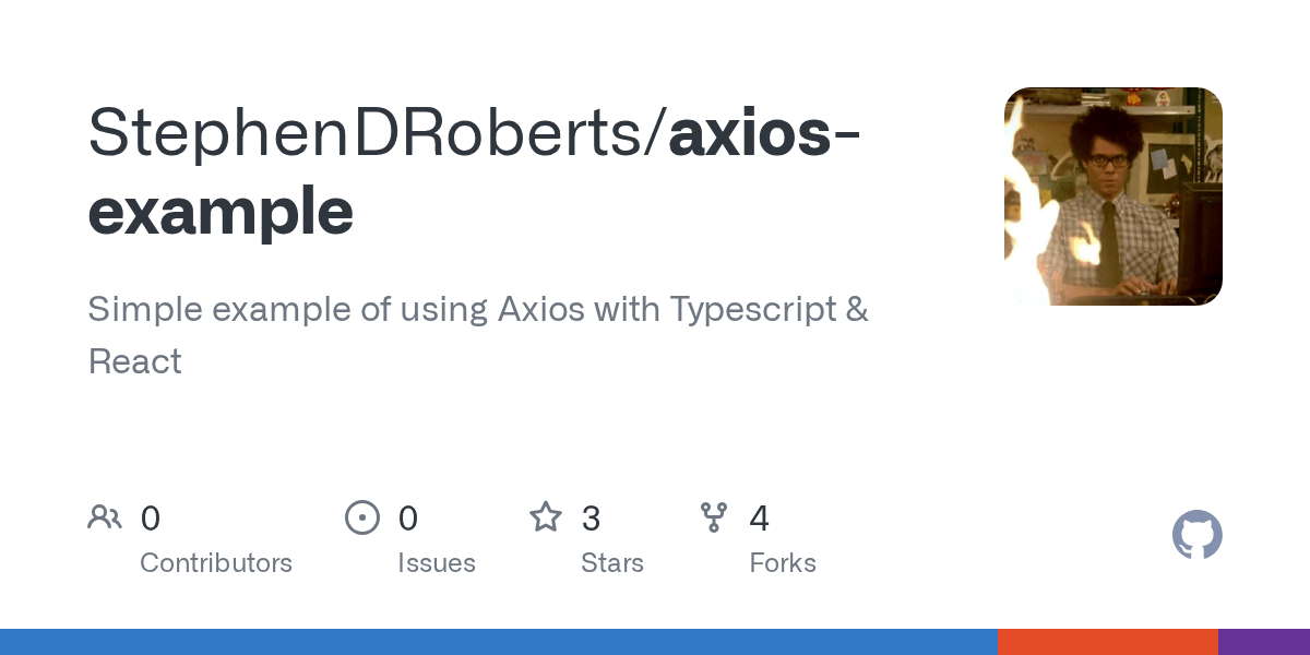 GitHub StephenDRoberts/axiosexample Simple example of using Axios