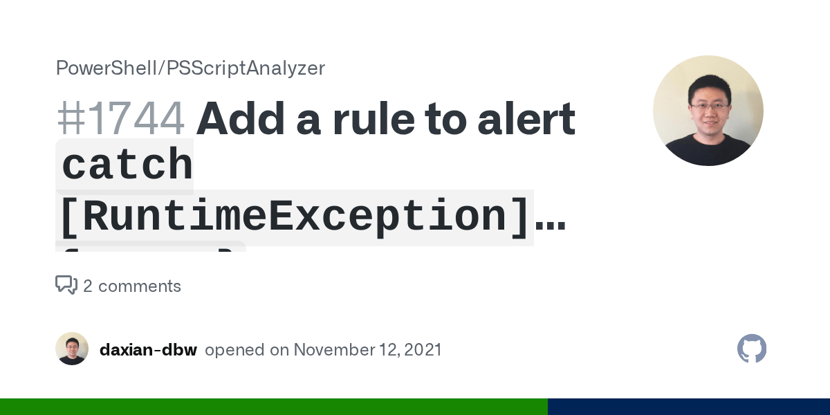 Add a rule to alert `catch [RuntimeException] { }` · Issue 1744
