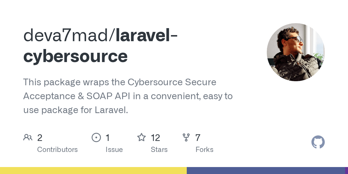 GitHub deva7mad/laravelcybersource This package wraps the