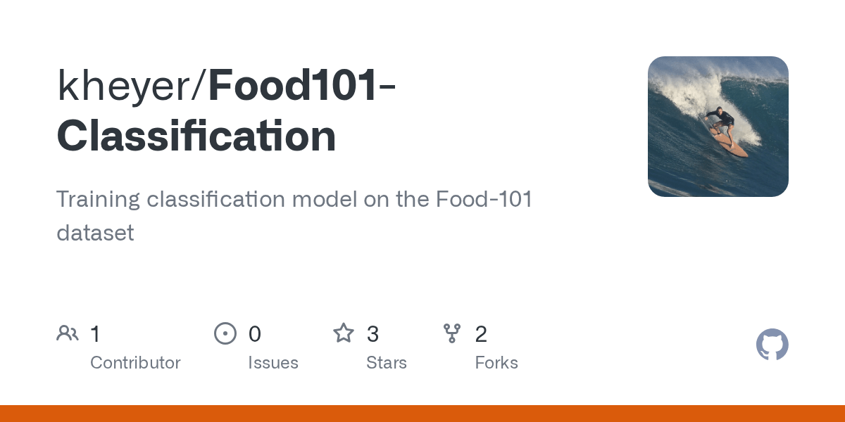 GitHub kheyer/Food101Classification Training classification model