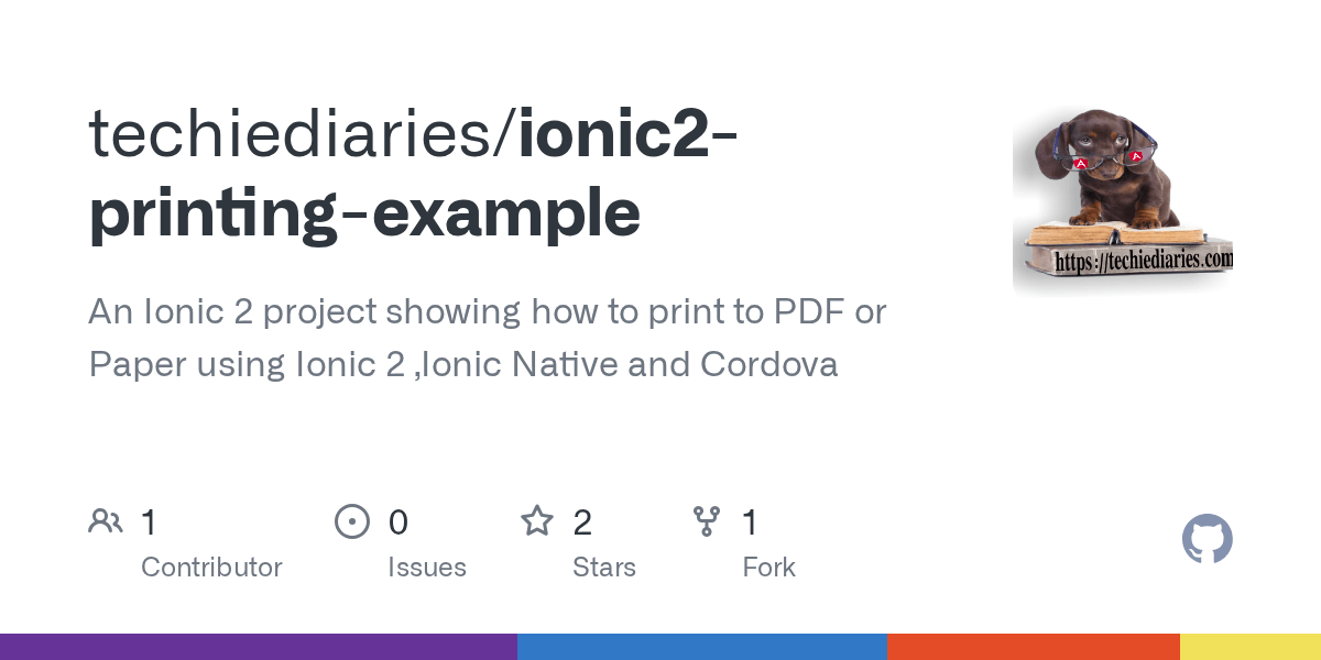 GitHub techiediaries/ionic2printingexample An Ionic 2 project showing how to print to PDF