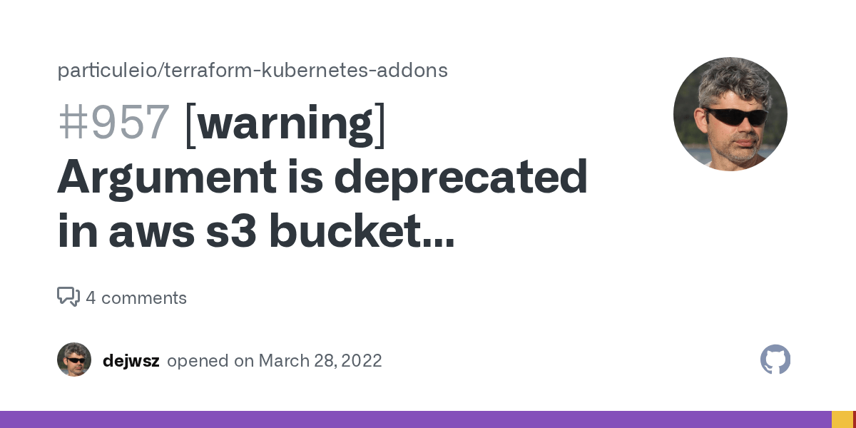 [warning] Argument is deprecated in aws s3 bucket lifecycle · Issue 957 · particuleio/terraform