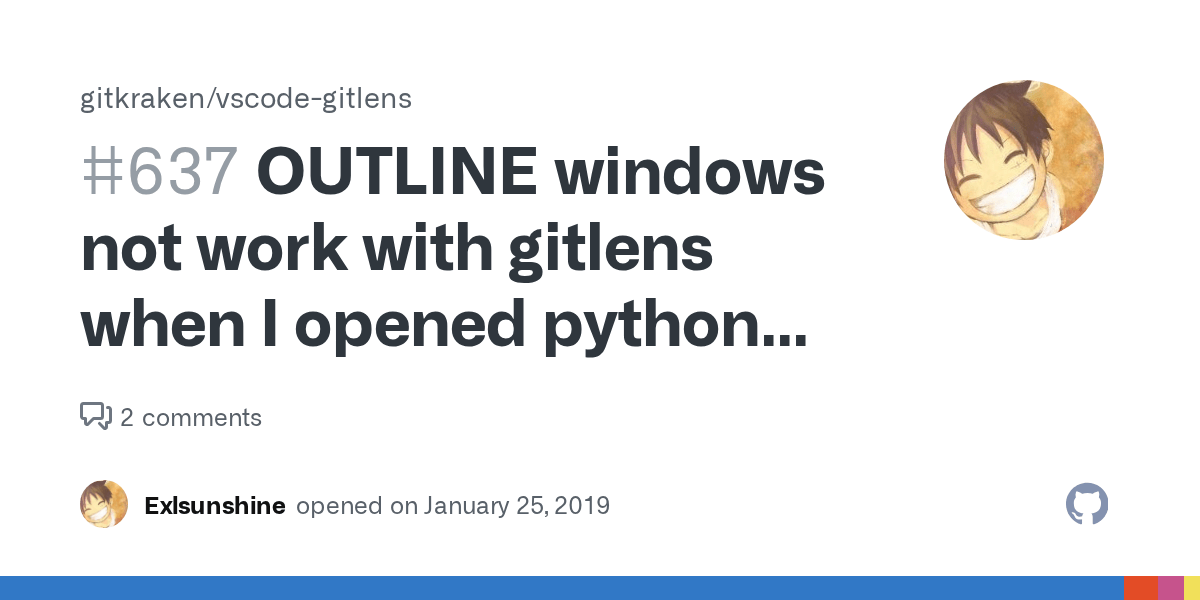 OUTLINE windows not work with gitlens when I opened python files