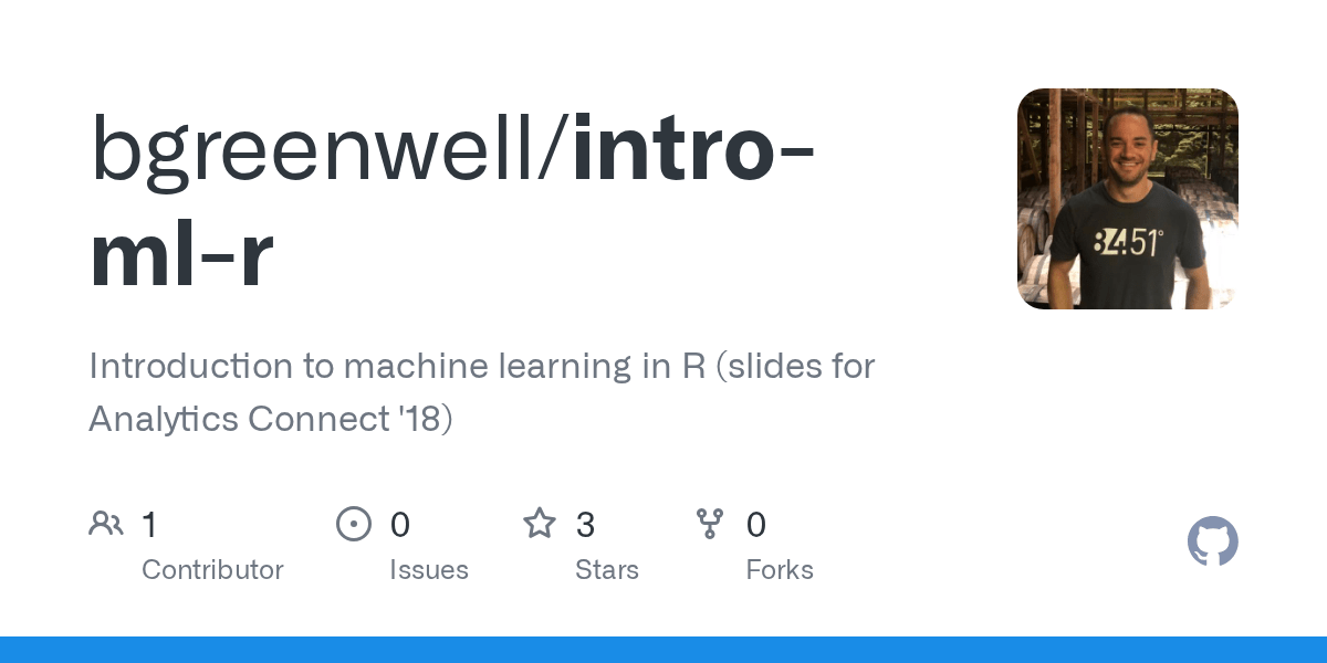 GitHub bgreenwell/intromlr Introduction to machine learning in R