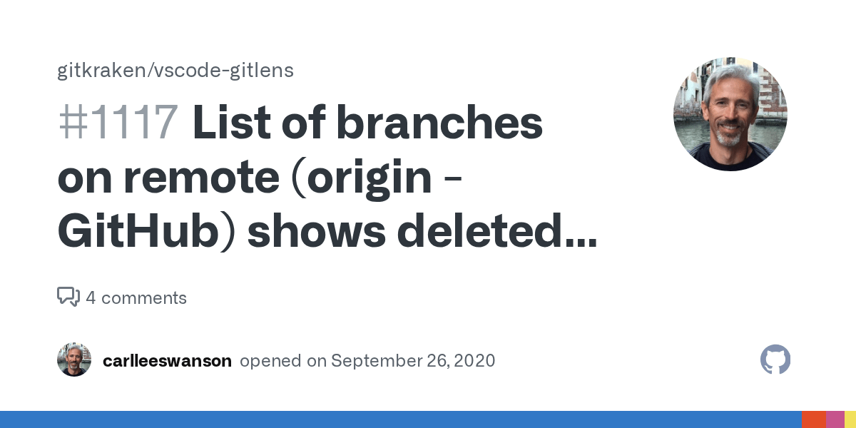 List of branches on remote (origin GitHub) shows deleted branches