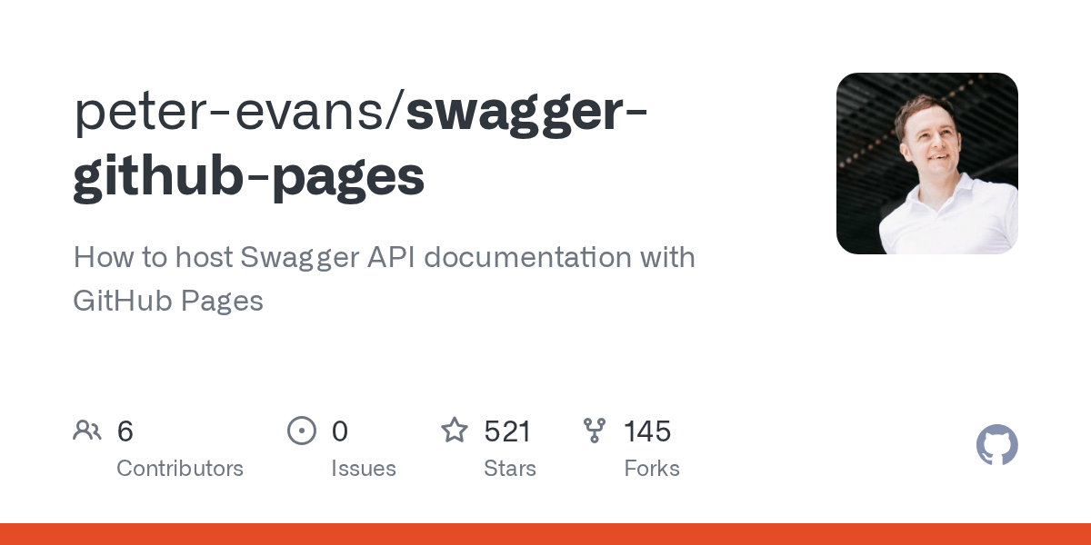 GitHub peterevans/swaggergithubpages How to host Swagger API