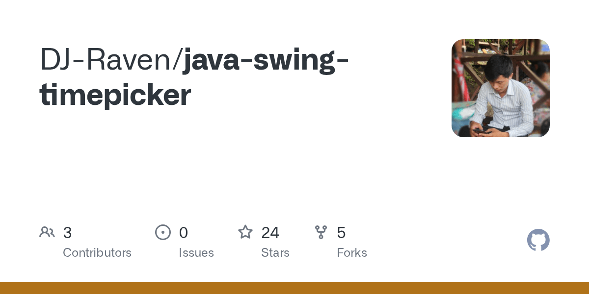 GitHub DJRaven/javaswingtimepicker