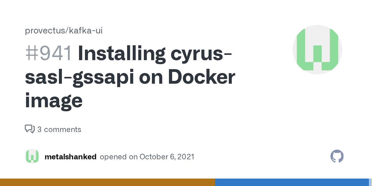 Installing cyrussaslgssapi on Docker image · Issue 941 · provectus