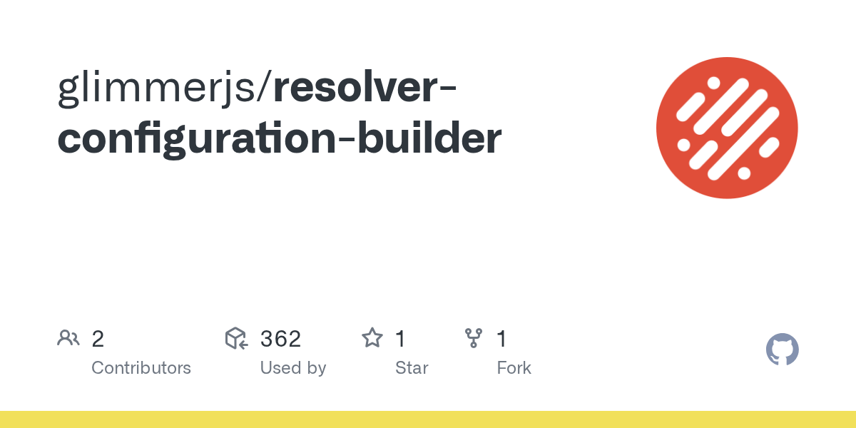 GitHub glimmerjs/resolverconfigurationbuilder
