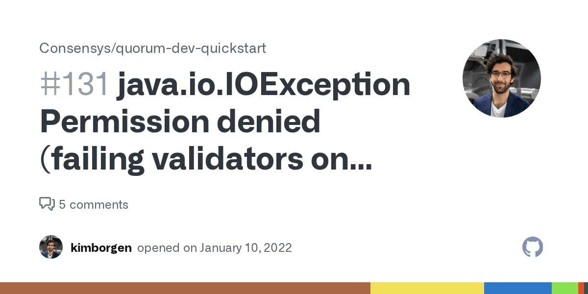 java.io.IOException Permission denied (failing validators on ubuntu 20