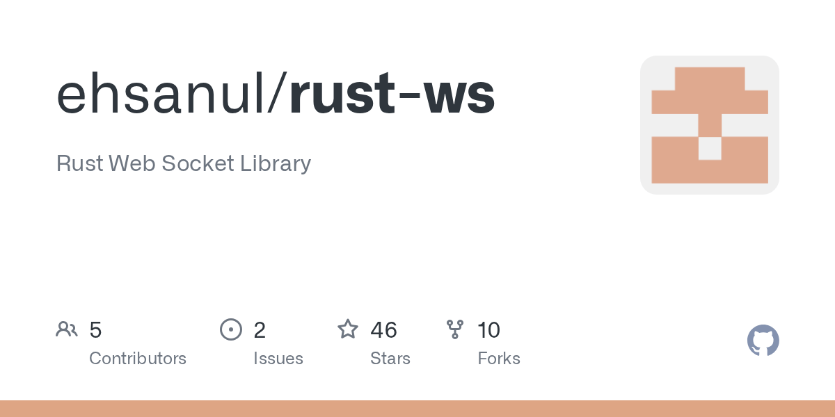 GitHub ehsanul/rustws Rust  Socket Library