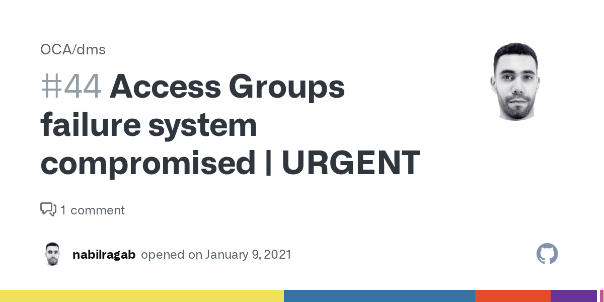 Access Groups failure system compromised URGENT · Issue 44 · OCA/dms
