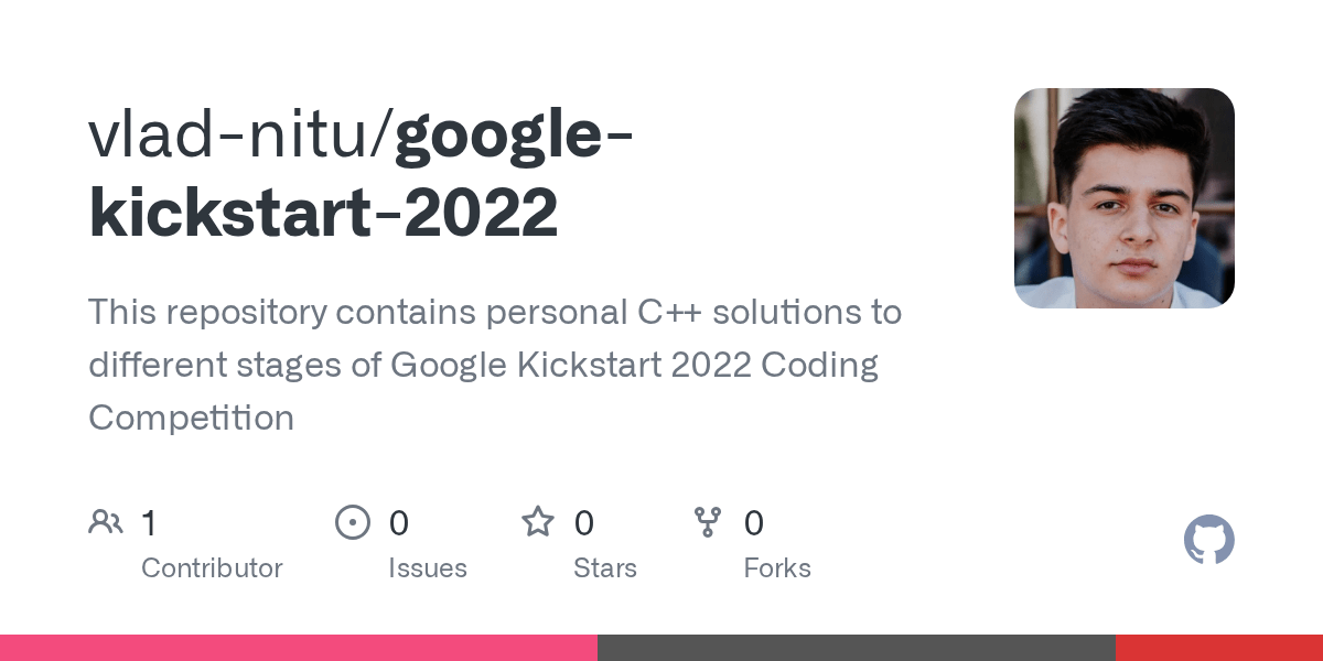 GitHub vladnitu/googlekickstart2022 This repository contains