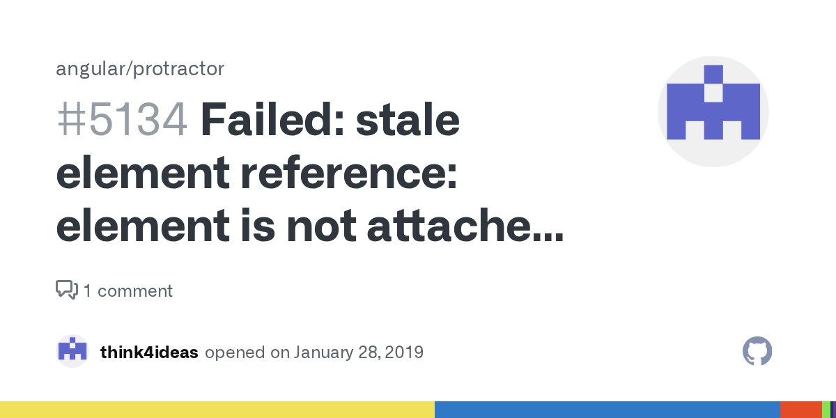 Failed stale element reference element is not attached to the page