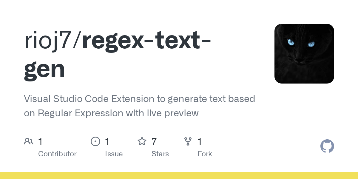 GitHub rioj7/regextextgen Visual Studio Code Extension to generate