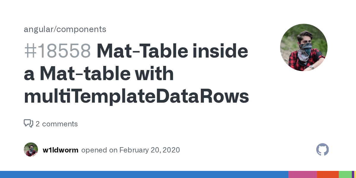 MatTable inside a Mattable with multiTemplateDataRows · Issue 18558