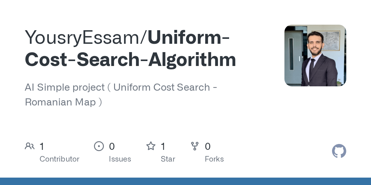 GitHub YousryEssam/UniformCostSearchAlgorithm AI Simple project