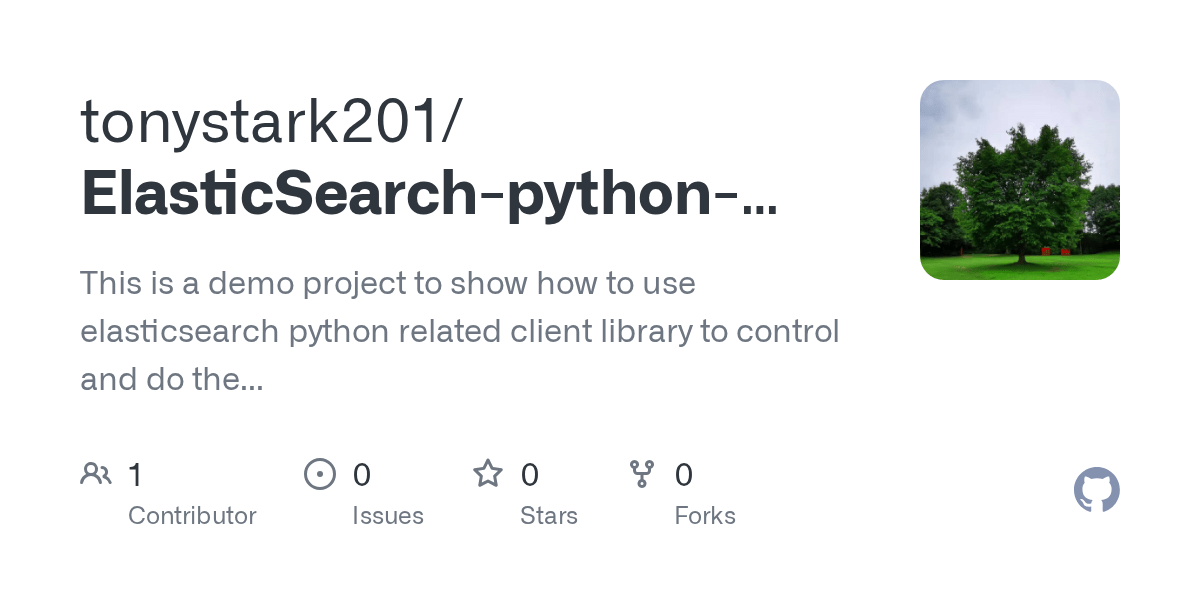 GitHub tonystark201/ElasticSearchpythonexample This is a demo