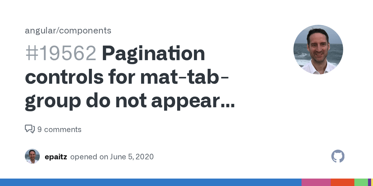Pagination controls for mattabgroup do not appear when used with the