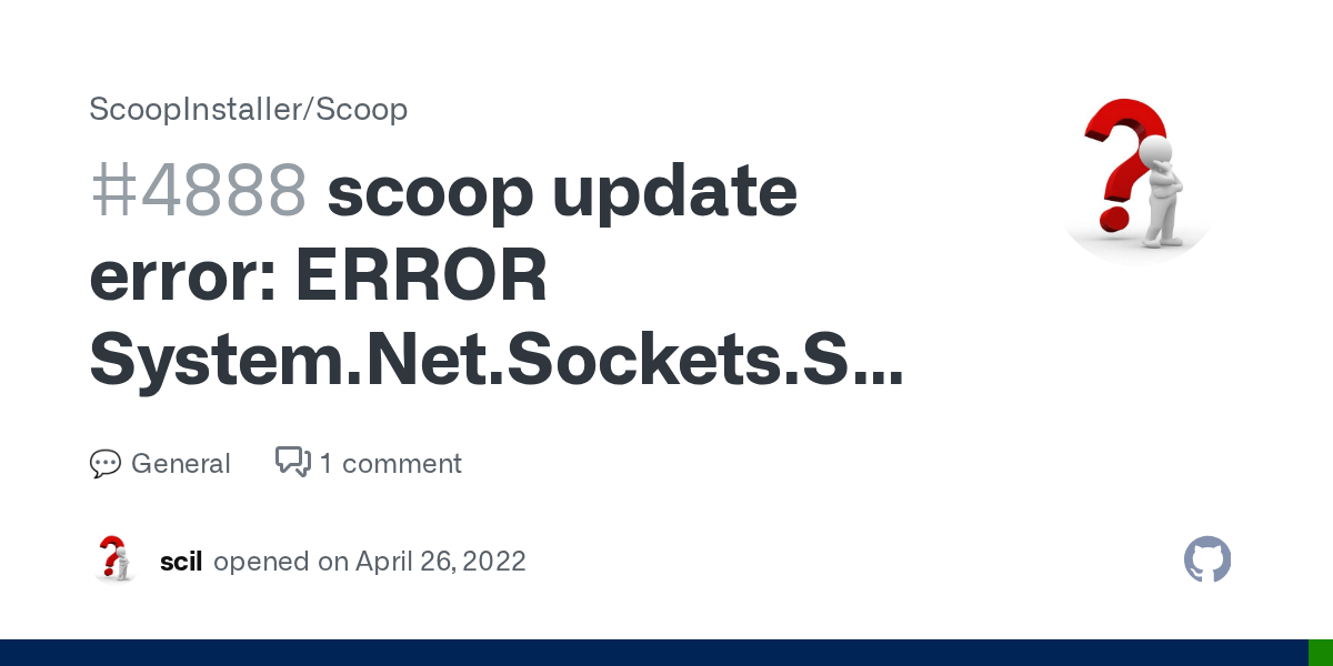 scoop update error ERROR