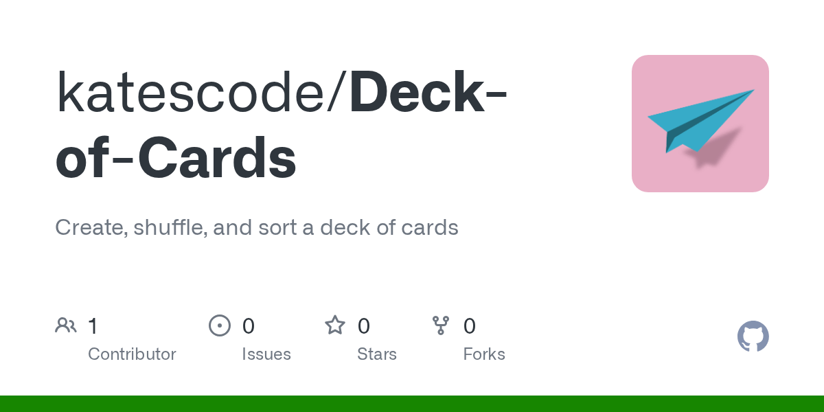 GitHub katescode/DeckofCards Create, shuffle, and sort a deck of cards