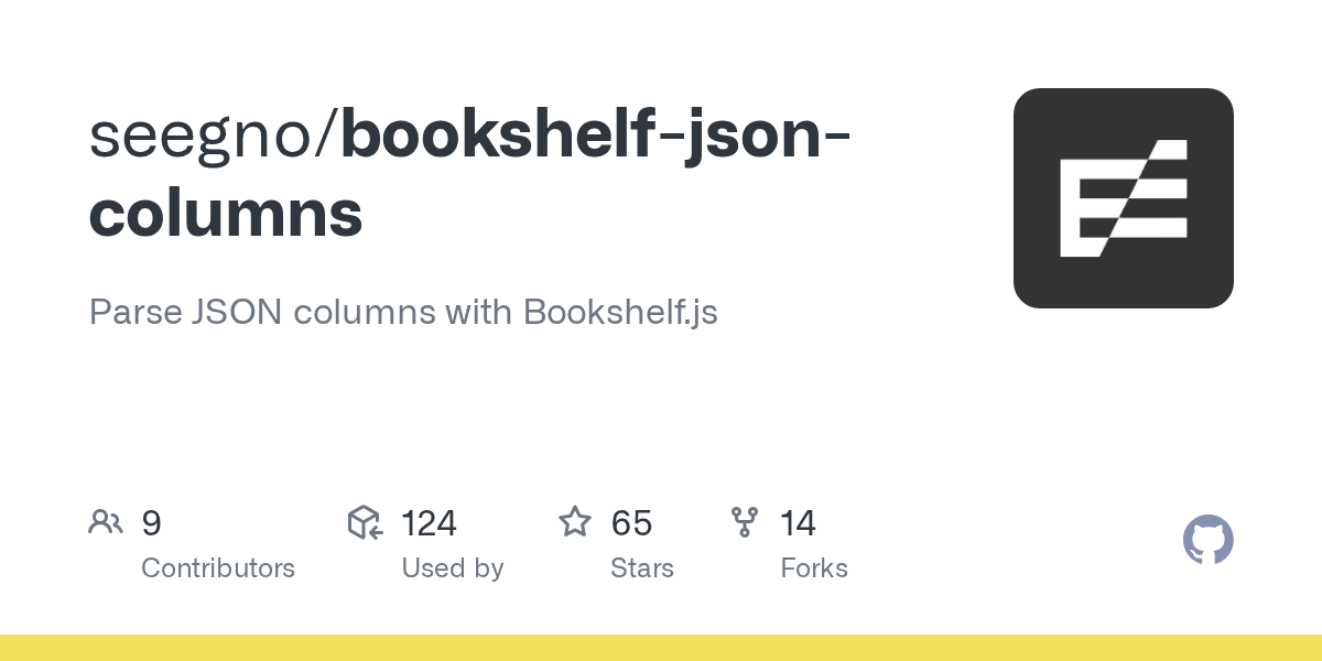 GitHub seegno/bookshelfjsoncolumns Parse JSON columns with
